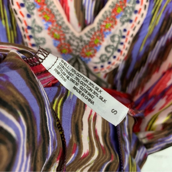 Nanette Lepore Ikat Beaded Tunic Coverup Dress Small - Picture 7 of 8